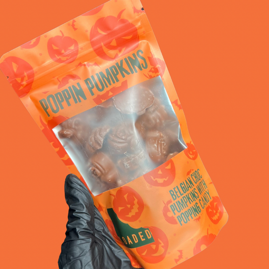 POPPIN’ PUMPKINS popping candy and milk chocolate pumpkins.